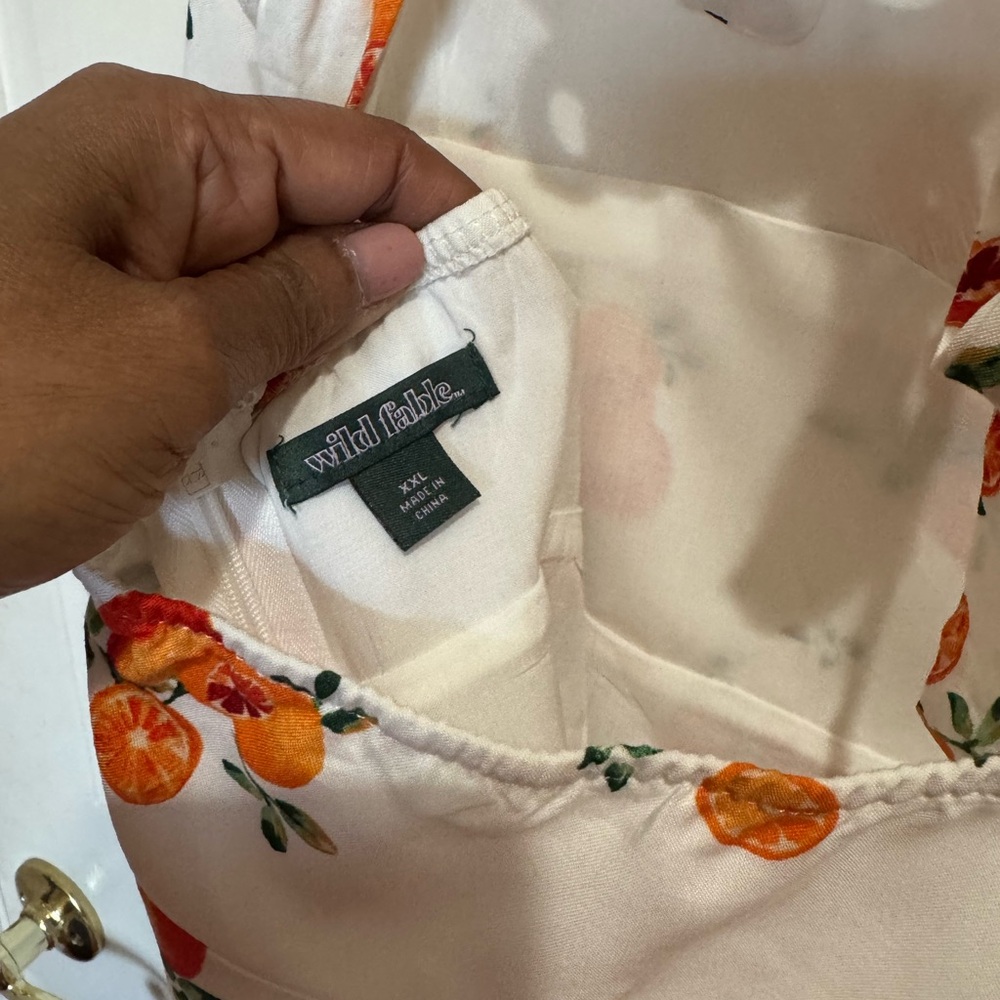 NWT Wild Fable White Dress with Orange Floral Design. Size XXL. - Picture 6 of 6